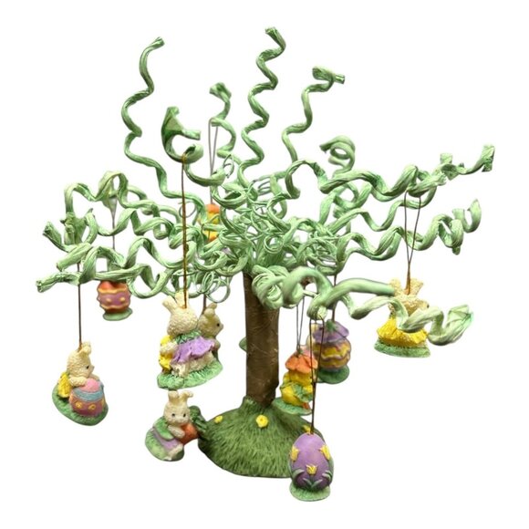 Mini Miniature Easter Tree Spring Eggs Decor Decoration Rabbit Bunny Easter VTG - Picture 5 of 13